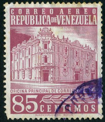 Venezuela - 1965 - Oficina Principal de Correos Caracas Aereo Resellado - 0.05Bs sobre 80C