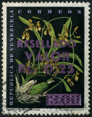 Venezuela - 1965 - Orquideas Resellado - Oncidium falcipetalum - 0.25Bs