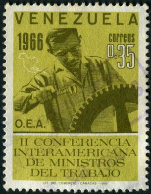 Venezuela - 1966 - II Conferencia Interamericana de Ministros del Trabajo - Trabajador Agricola - 0.35Bs