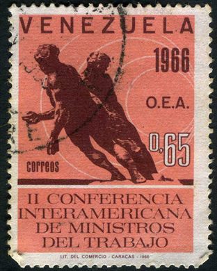 Venezuela - 1966 - II Conferencia Interamericana de Ministros del Trabajo - Figuras en Movimiento - 0.65Bs