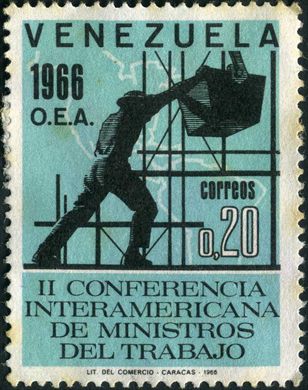 Venezuela - 1966 - II Conferencia Interamericana de Ministros del Trabajo - Obrero en Andamio - 0.20Bs
