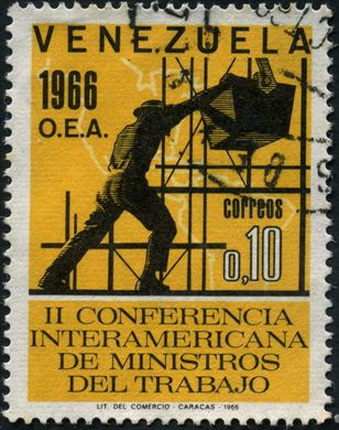 Venezuela - 1966 - II Conferencia Interamericana de Ministros del Trabajo - Obrero en Andamio - 0.10Bs
