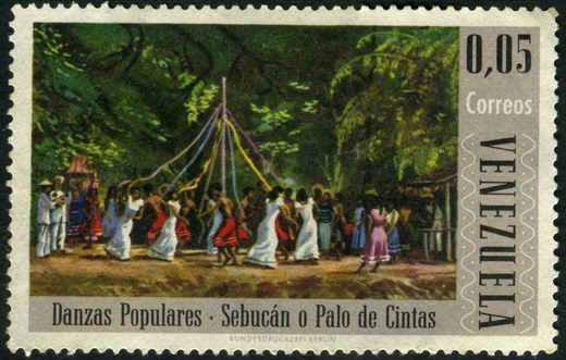 Venezuela - 1966 - Danzas Populares - Sebucan o Palo de Cintas - 0.05Bs