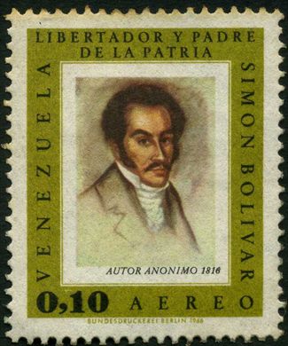 Venezuela - 1966 - Libertador Padre Patria Autor Anonimo 1816 - 0.10Bs Aereo