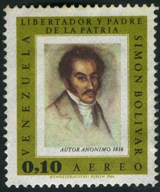 Venezuela - 1966 - Libertador Padre Patria Autor Anonimo 1816 - 0.10Bs Aereo