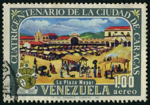 Venezuela - 1967 - Cuatricentenario de Caracas - La Plaza Mayor - 1Bs
