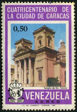 Venezuela - 1967 - Cuatricentenario de Caracas - Templo de Santa Teresa - 0.50Bs