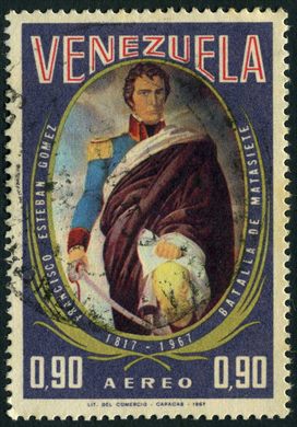Venezuela - 1967 - Sesquicentenario Batalla de Matasiete - Francisco Esteban Gomez - Aereo - 0.90Bs