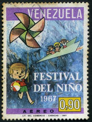 Venezuela - 1967 - Festival del Nino - Crianca com Catavento - Aereo - 0.90Bs