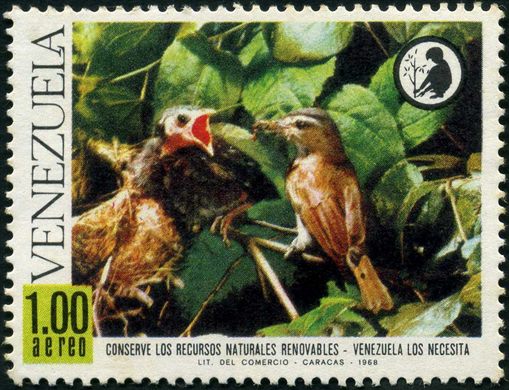 Venezuela - 1968 - Conserve los Recursos Naturales Renovables - Aves - 1Bs Aereo