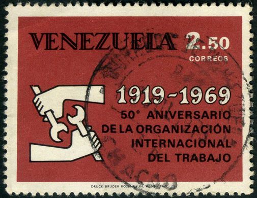 Venezuela - 1969 - 50 Aniversario Organizacion Internacional del Trabajo - 2.50Bs