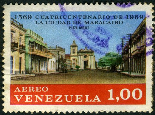Venezuela - 1969 - Cuatricentenario Maracaibo - Plaza Baralt - 1Bs Aereo
