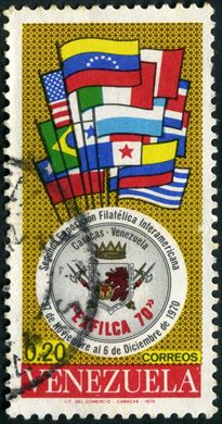 Venezuela - 1970 - EXFILCA 70 - Bandeiras Paises Participantes - 0.20Bs