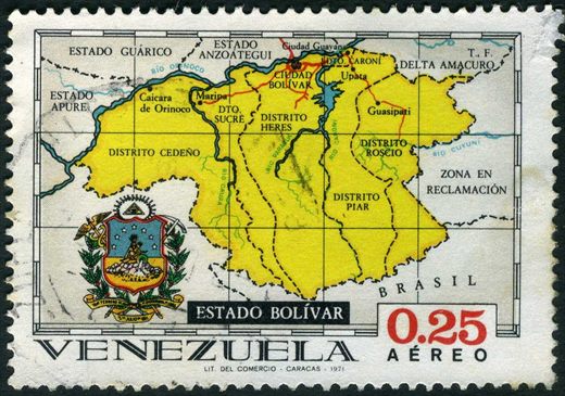 Venezuela - 1971 - Estados de Venezuela - Estado Bolivar - 0.25Bs Aereo