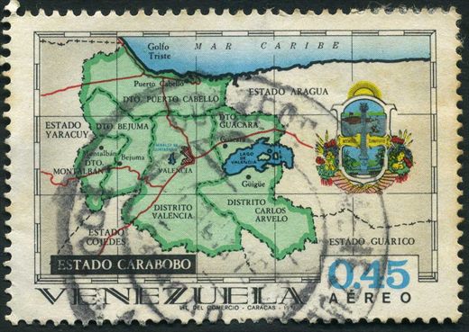Venezuela - 1971 - Estados de Venezuela - Estado Carabobo - 0.45Bs Aereo
