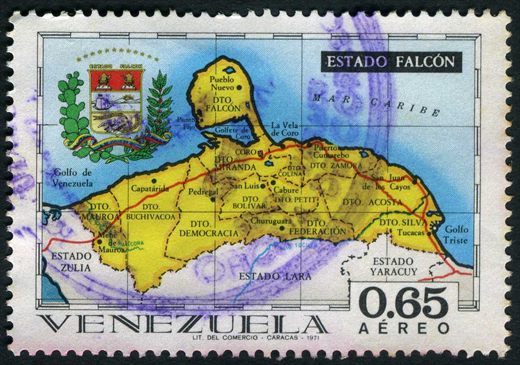 Venezuela - 1971 - Estados de Venezuela - Estado Falcon - 0.65Bs Aereo