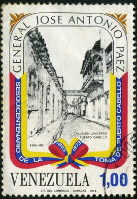 Venezuela - 1973 - Sesquicentenario Toma de Puerto Cabello - Jose Antonio Paez - Callejon Lanceros - 1Bs