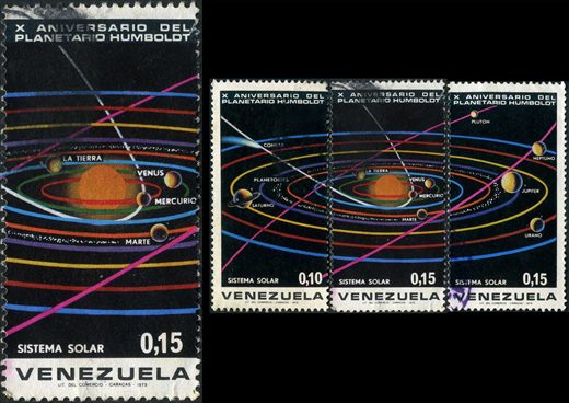 Venezuela - 1973 - Planetario Humboldt - Sistema Solar 2-Sol Tierra Venus Mercurio Marte - 0.15Bs