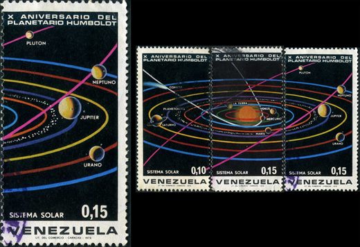 Venezuela - 1973 - Planetario Humboldt - Sistema Solar 3-Pluton Neptuno Jupiter Urano - 0.15Bs
