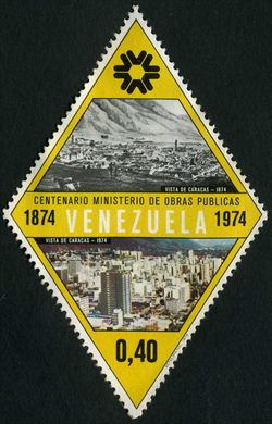 Venezuela - 1974 - Centenario Ministerio de Obras Publicas - Vista de Caracas - 0.40Bs