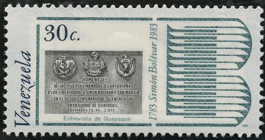Venezuela - 1981 - Bicentenario Bolivar Entrevista Guayaquil - 30C