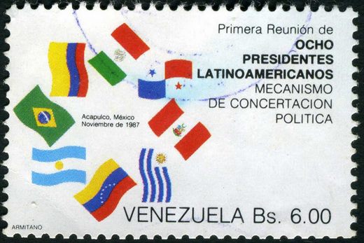 Venezuela - 1987 - Primera Reunion Ocho Presidentes Latinoamericanos Acapulco Mexico - 6Bs