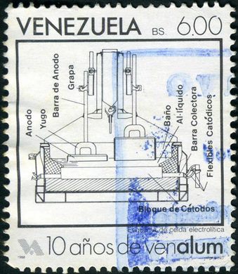 Venezuela - 1988 - Venalum 10 Anos - Celda Electrolitica - 6Bs