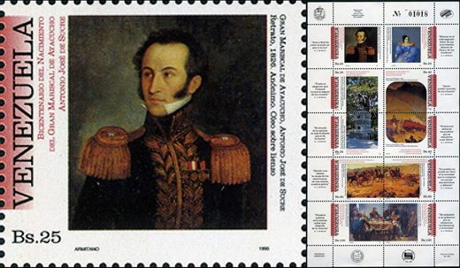 Venezuela - 1995 - Bicentenario Sucre - Retrato Sucre - 25Bs