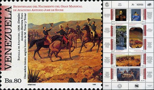 Venezuela - 1995 - Bicentenario Sucre - Batalla de Ayacucho Detalle - 80Bs