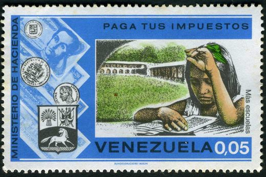 Venezuela - Sem Data - Ministerio de Hacienda Paga tus Impuestos - Mas Escuelas - 0.05Bs