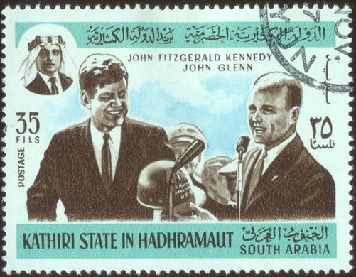 Aden Kathiri de Seiyun (Protetorado Britanico) - 1967 - Programa Espacial e JFK - Kennedy e Glenn - 35F