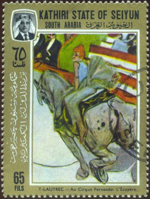 Aden Kathiri de Seiyun (Protetorado Britanico) - 1967 - Pinturas Toulouse-Lautrec Cirque Fernando - 65Fils