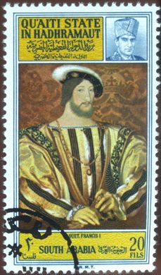 Aden Quaiti de Shihr e Mukalla (Protetorado Britanico) - 1967 - Pinturas Clouet Francisco I - 20Fils