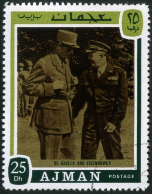 Ajman - 1971 - De Gaulle - Eisenhower - 25Dh