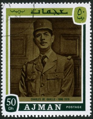 Ajman - 1971 - De Gaulle - Retrato - 50Dh