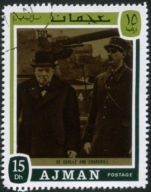 Ajman - 1971 - De Gaulle - Churchill - 15Dh