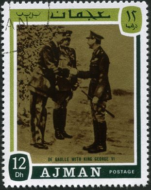 Ajman - 1971 - De Gaulle - Rei George VI - 12Dh