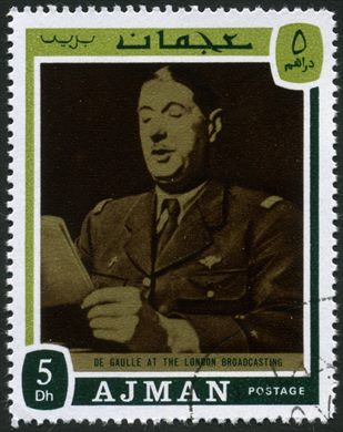 Ajman - 1971 - De Gaulle - Radio Londres - 5Dh