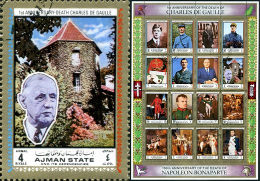 Ajman - 1971 - De Gaulle e Napoleao - La Boisserie - 4R