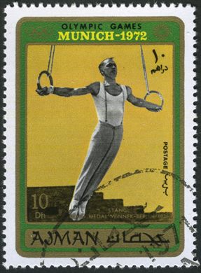 Ajman - 1971 - JO Munique 1972 Stangl Ginastica Berlim 1936 - 10Dh