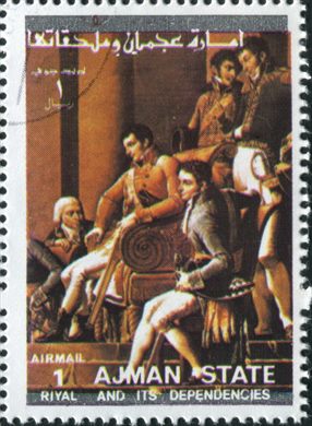 Ajman - 1971 - Napoleao - Sagracao de Napoleao - 1R