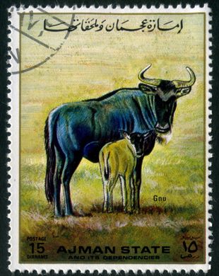 Ajman - 1972 - Fauna com Crias - 15Dh