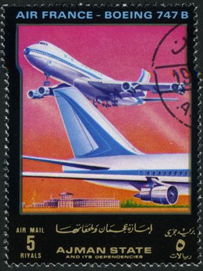 Ajman - 1972 - Avioes Comerciais - Air France Boeing 747 - 5R