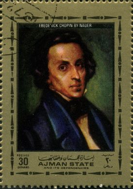 Ajman - 1972 - Chopin - Retrato por Nauer - 30Dh