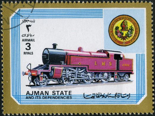 Ajman - 1972 - Comboios - Locomotiva LMS - 3R