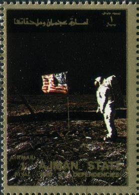 Ajman - 1972 - Espaco EUA - Bandeira na Lua - 1R