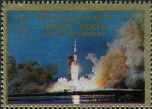 Ajman - 1972 - Espaco EUA - Lancamento Apollo - 1R