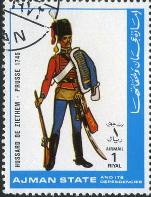 Ajman - 1972 - Fardas Militares Hussardo de Ziethen Prussia 1745 - 1R