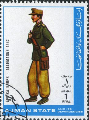 Ajman - 1972 - Fardas Militares Afrika Korps Alemanha 1942 - 1R