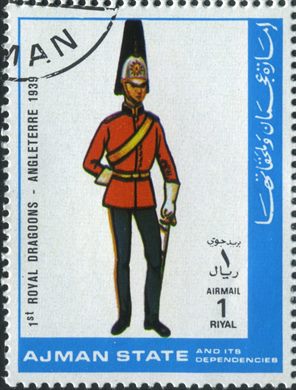 Ajman - 1972 - Fardas Militares 1st Royal Dragoons Inglaterra 1939 - 1R